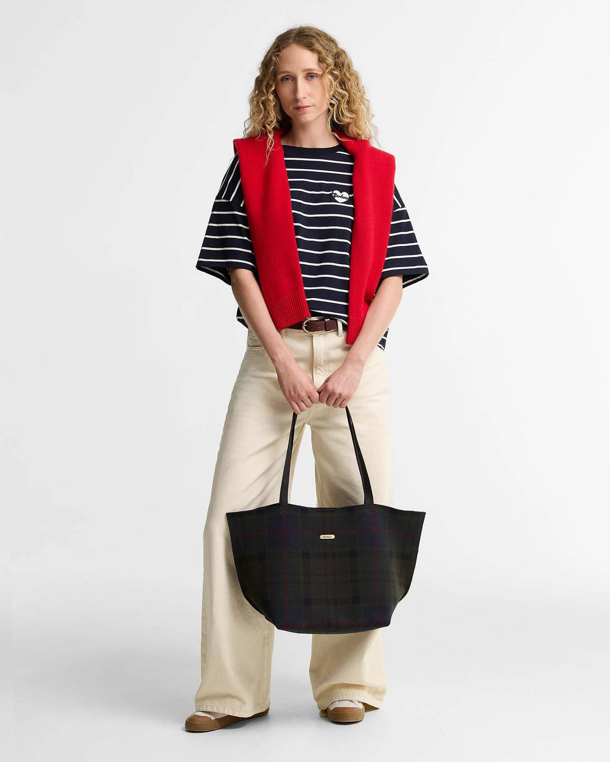Layla Tartan Large Tote Bag Shadow Tartan