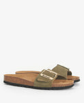 Barbour Benton suede Slides Sandals Olive