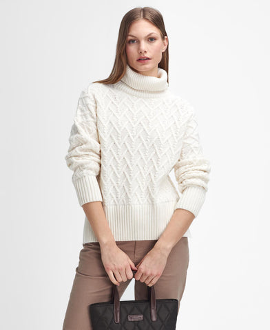 Barbour Cable-Knit Roll-Neck Jumper