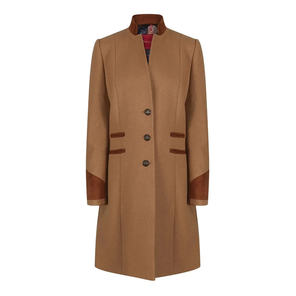 Welligogs Oxford Camel Wool Coat Stow Country Clothing also trading as Mangan and Webb ltd