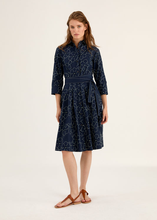 Rosso35 Embroidered Shirt Dress with Belt