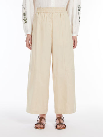 Maxmara Weekend Cotton Wide-leg Trousers