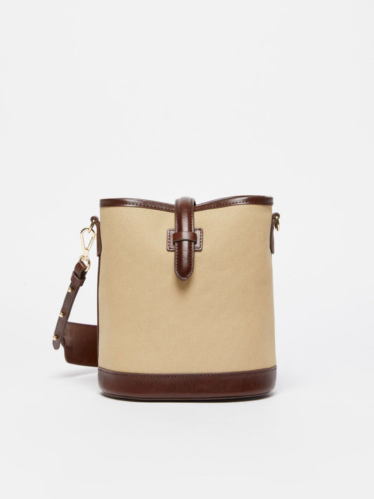 Maxmara Weekend Vasaio Small Canvas & Leather Bucket Bag