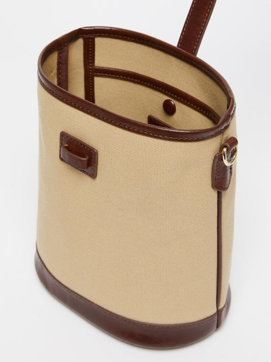 Maxmara Weekend Vasaio Small Canvas & Leather Bucket Bag