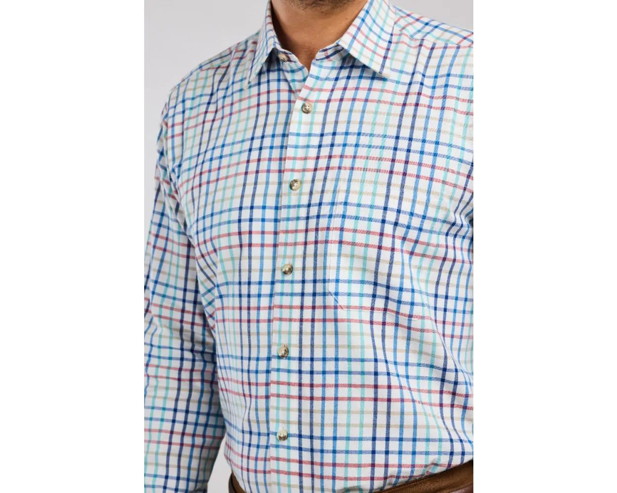 Double Two Multi-Colour Warm Handle Plaid Check Formal Shirt