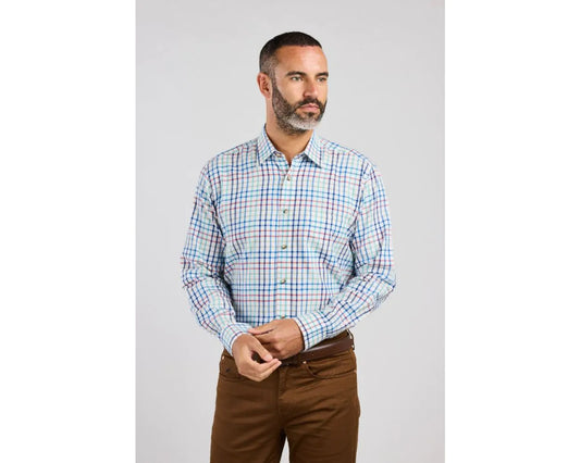 Double Two Multi-Colour Warm Handle Plaid Check Formal Shirt