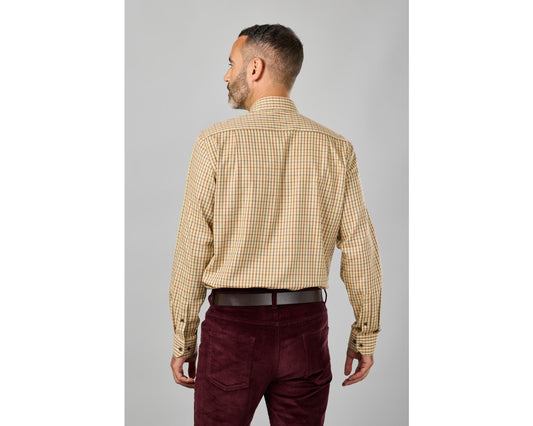 Tattersall Check Long Sleeve Shirt - Camel
