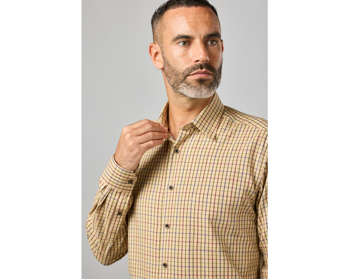 Tattersall Check Long Sleeve Shirt - Camel
