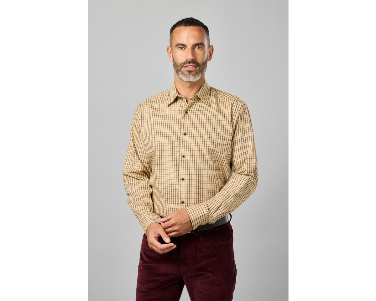 Tattersall Check Long Sleeve Shirt - Camel