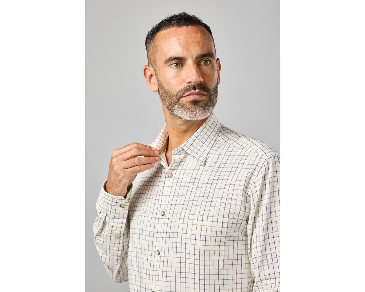Tattersall Check Formal Long Sleeve Shirt - Plum