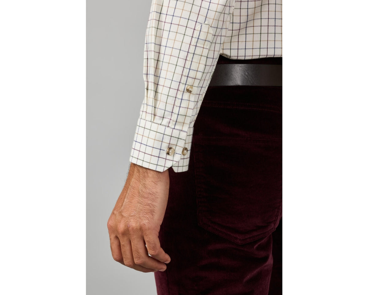Tattersall Check Formal Long Sleeve Shirt - Plum