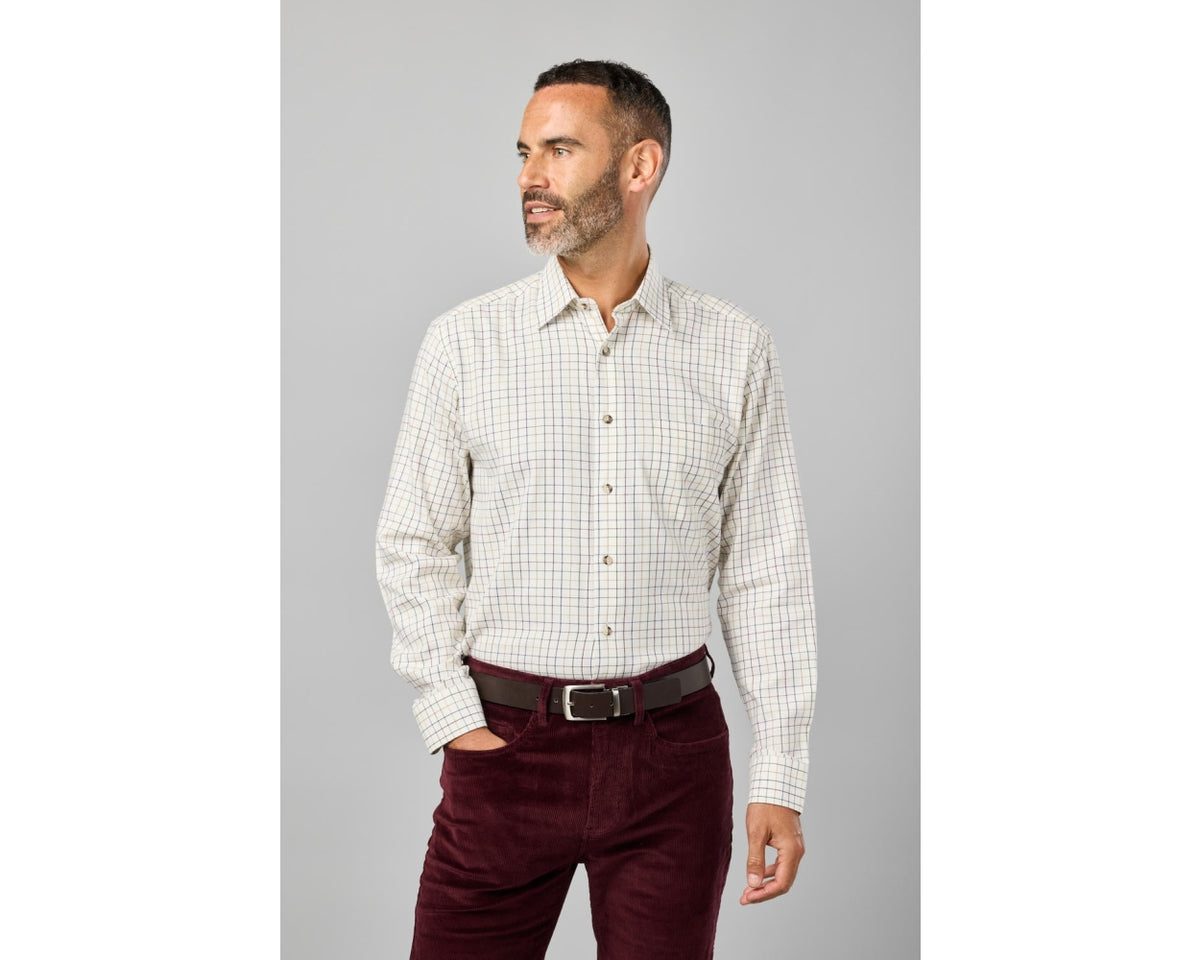 Tattersall Check Formal Long Sleeve Shirt - Plum