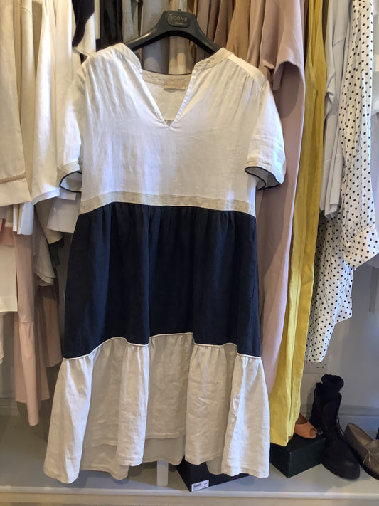 Purotatto Tiered Linen Dress