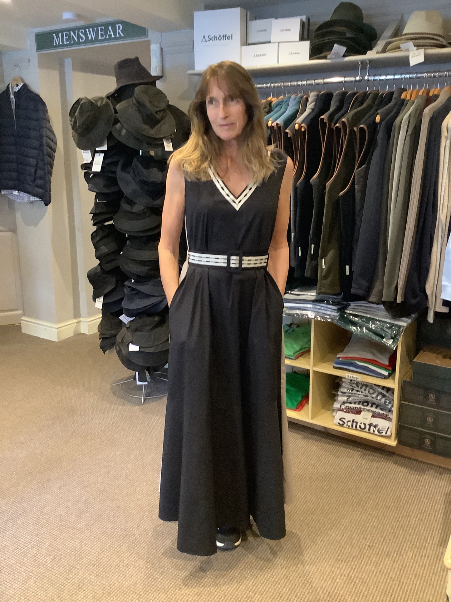 Purotatto Belted Black Maxi Dress