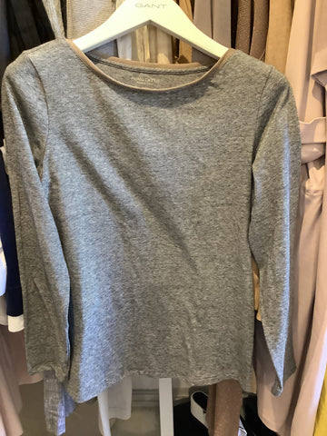 Purotatto Grey Cotton Long Sleeve Top