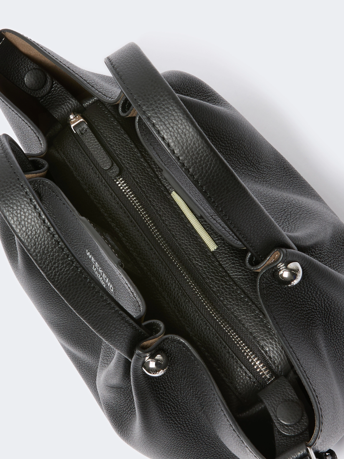 Small textured leather tote bag