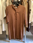 Rosso Coffee Brown Linen Dress