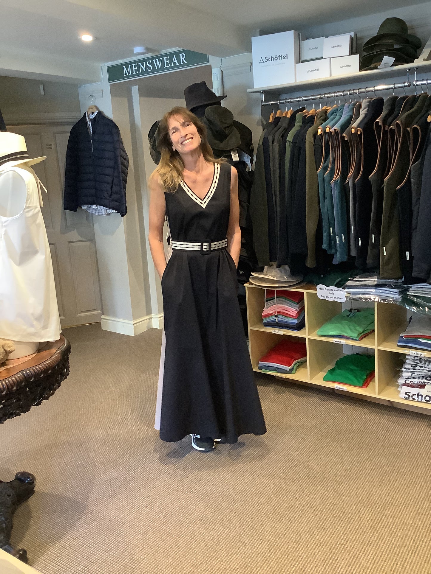 Purotatto Belted Black Maxi Dress