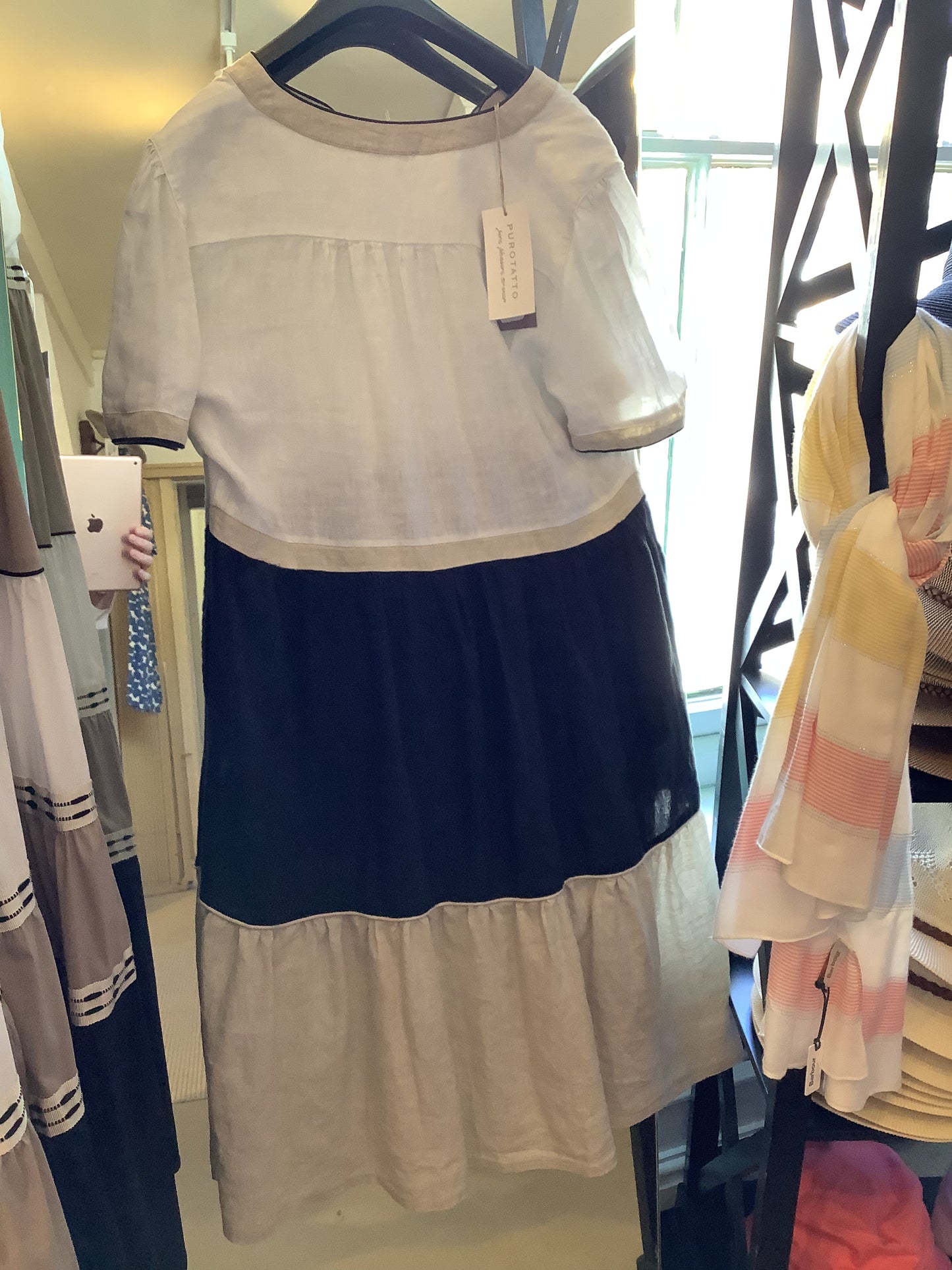 Purotatto Tiered Linen Dress