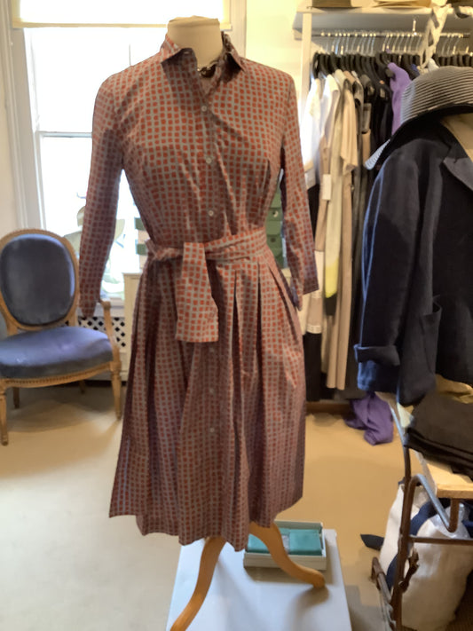 Rosso Red and Blue Patterned Shirt Dress