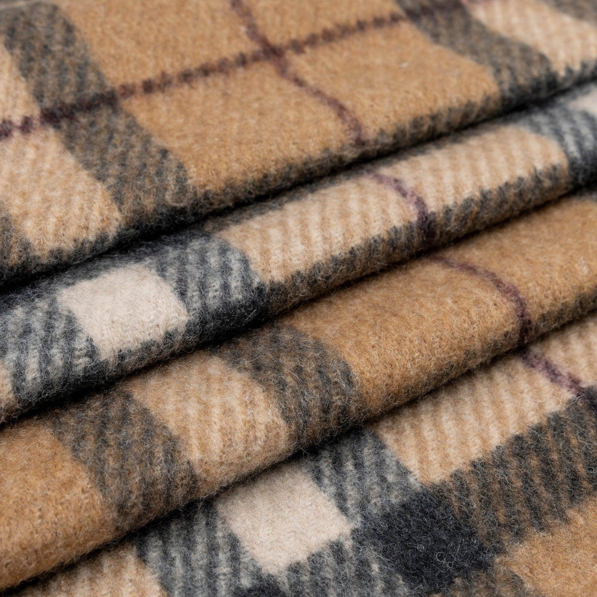 Plaid Check Scarf with Tassels