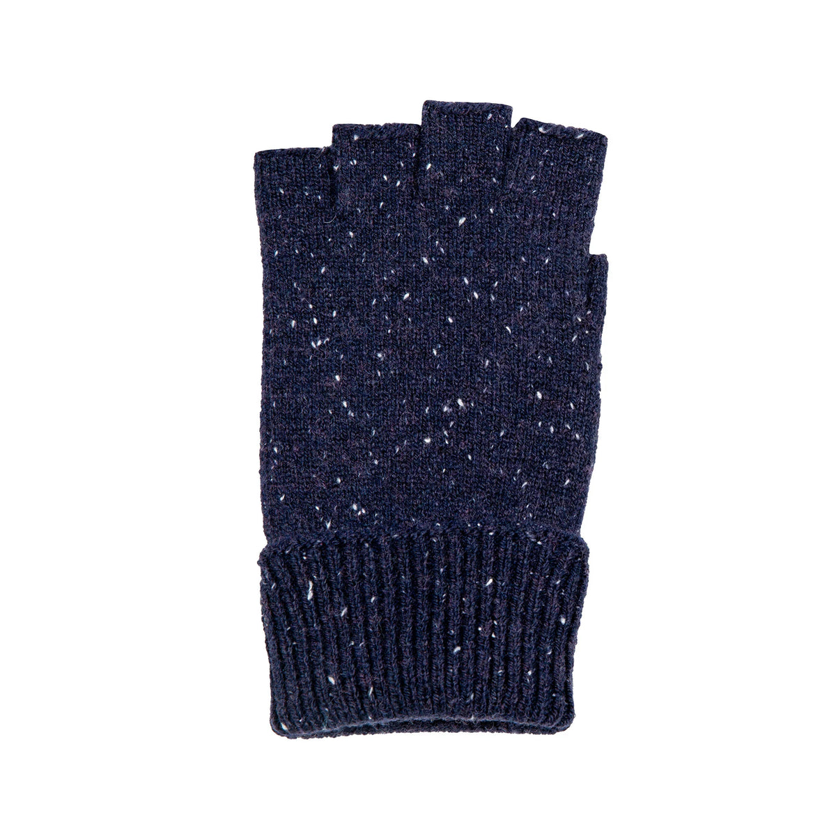 Men's Fingerless Knitted Gloves with Marl Yarn - Lymington