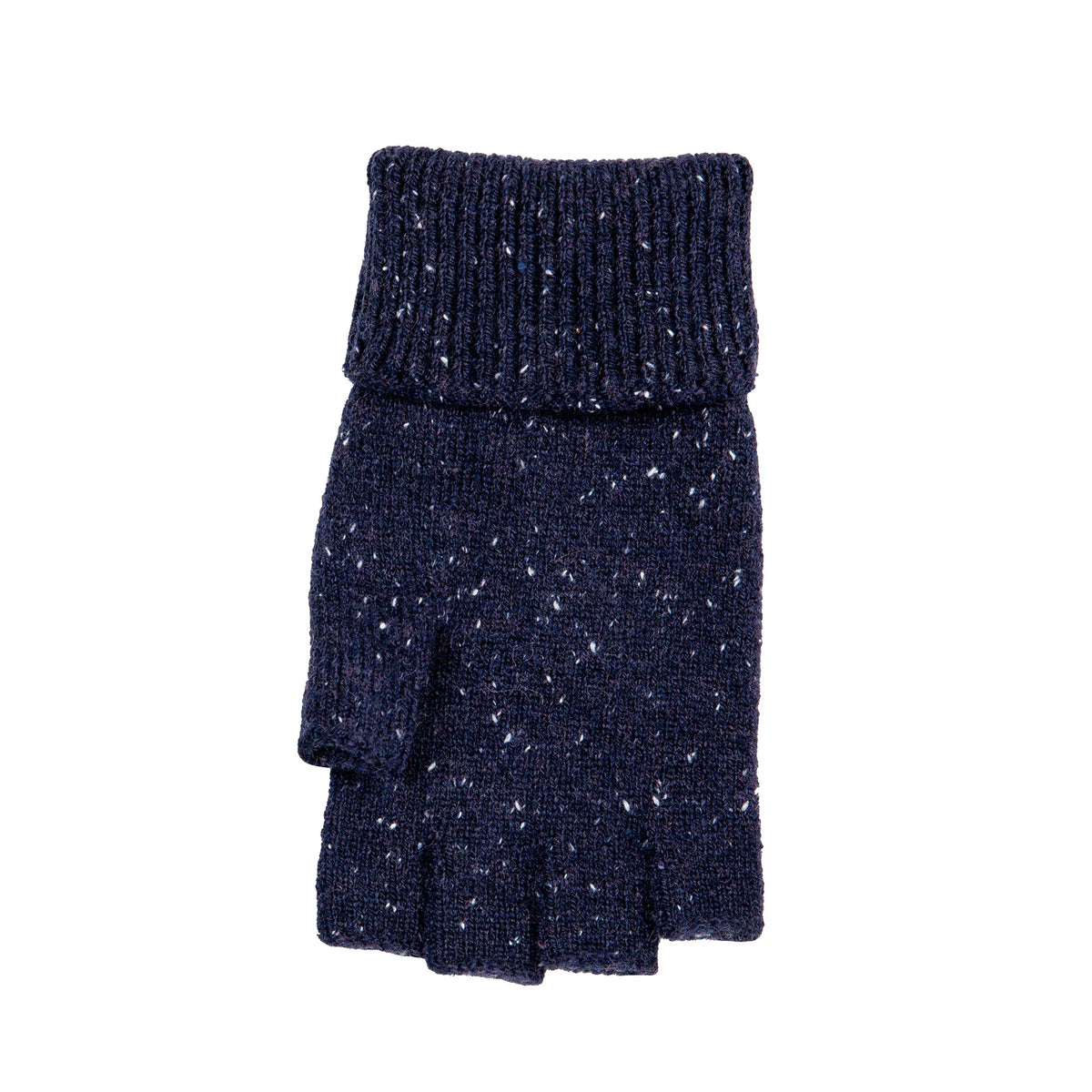Men's Fingerless Knitted Gloves with Marl Yarn - Lymington