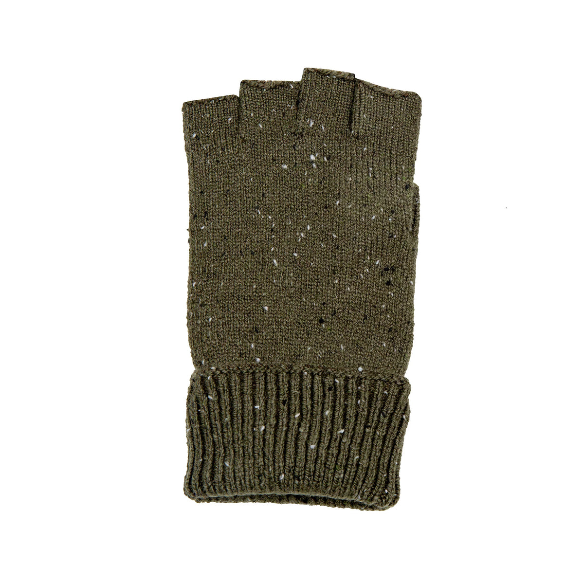 Men's Fingerless Knitted Gloves with Marl Yarn - Lymington