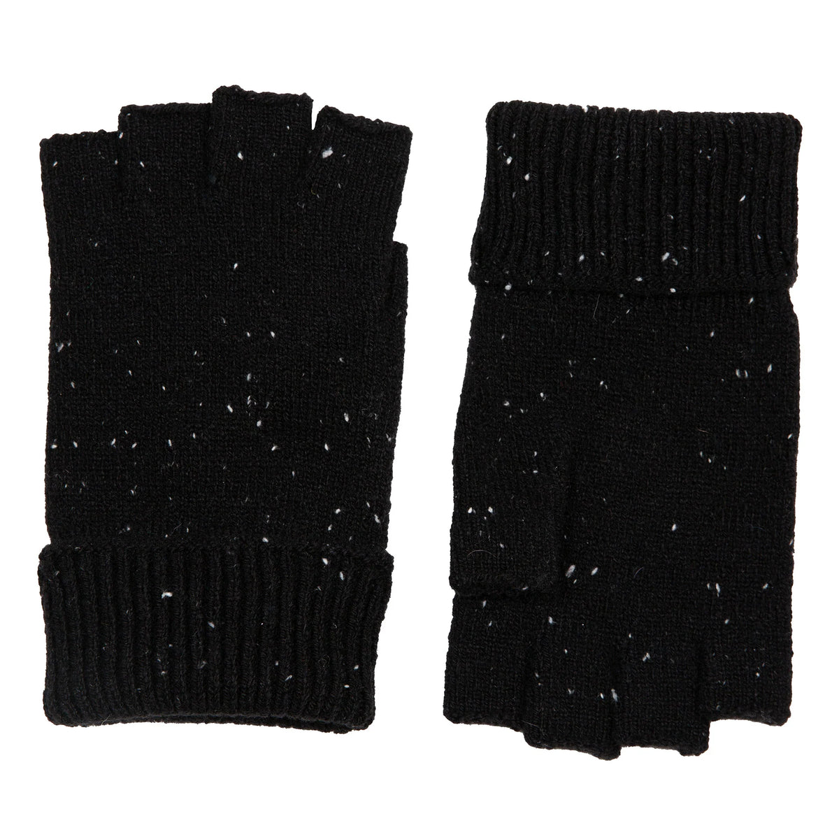 Men's Fingerless Knitted Gloves with Marl Yarn - Lymington