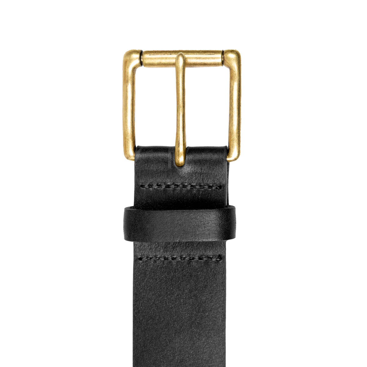 Heritage Lined Full-Grain Leather Belt with Antique Brass Buckle