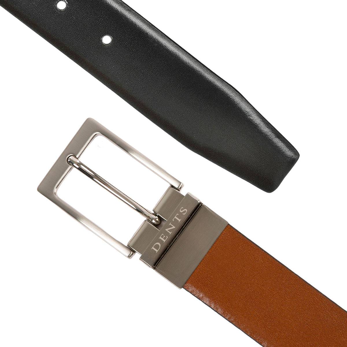 Heritage Reversible Full-Grain Leather Belt with Satin Nickel Buckle