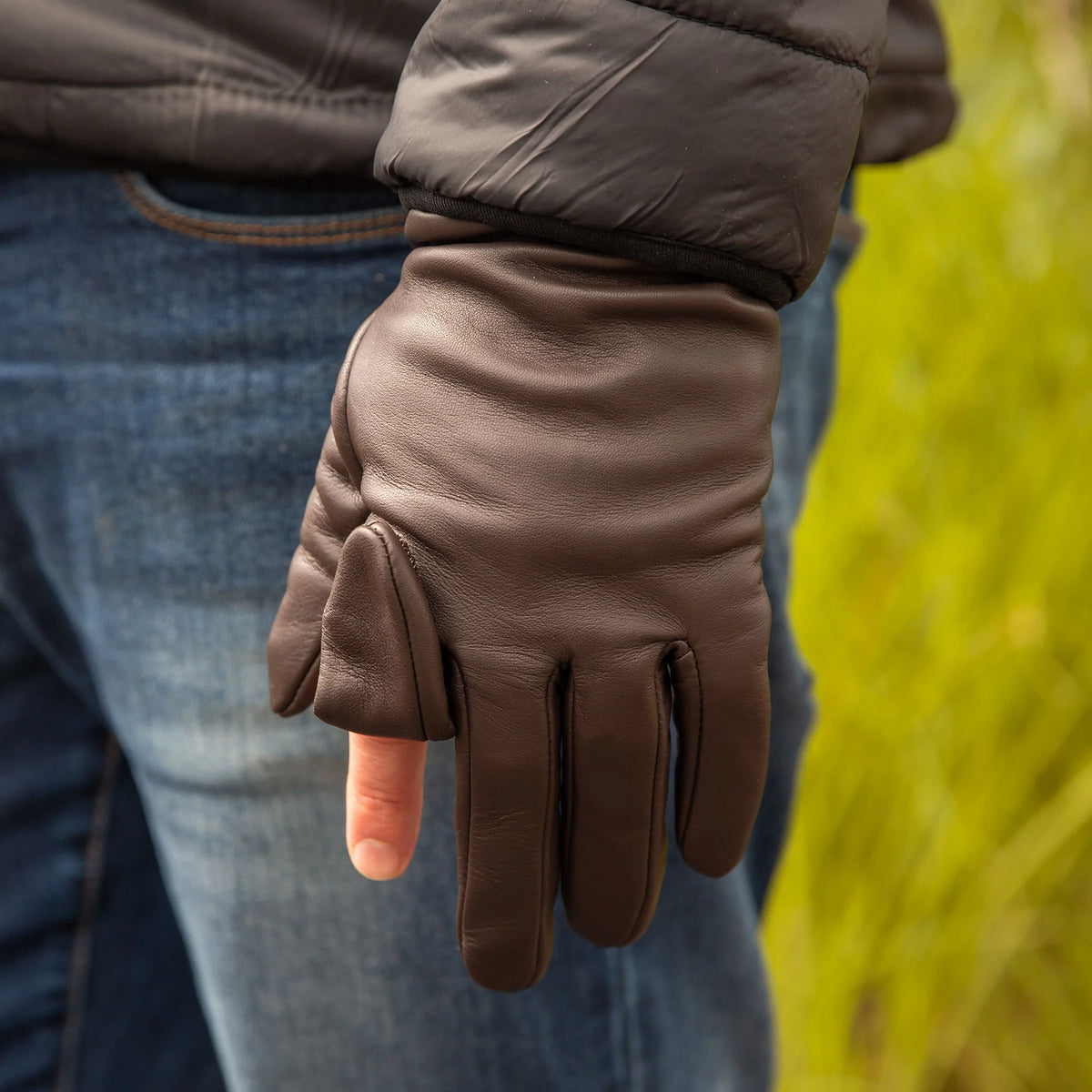 Water-Resistant Fleece-Lined Leather Shooting Gloves