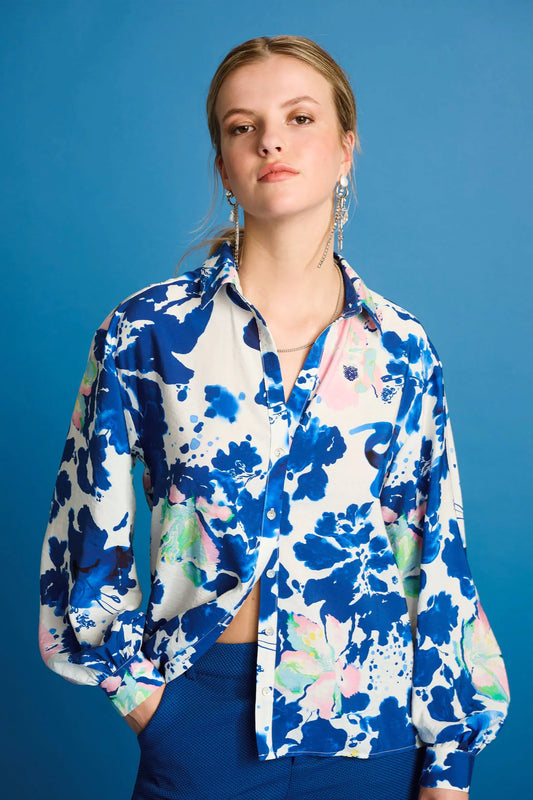 POM Amsterdam Blouse - Violet Crane Birds