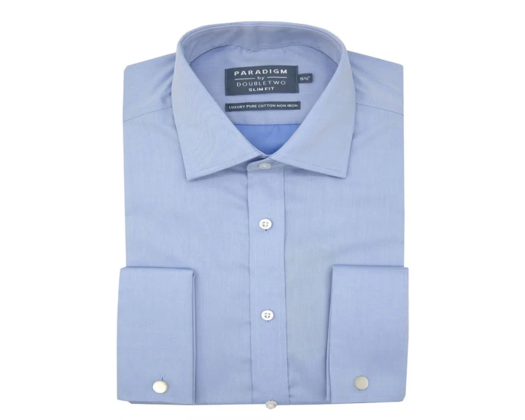 Double Two Cotton Twill Shirt - Double Cuff