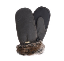 Barbour Waxed Faux-Fur Trim Mittens