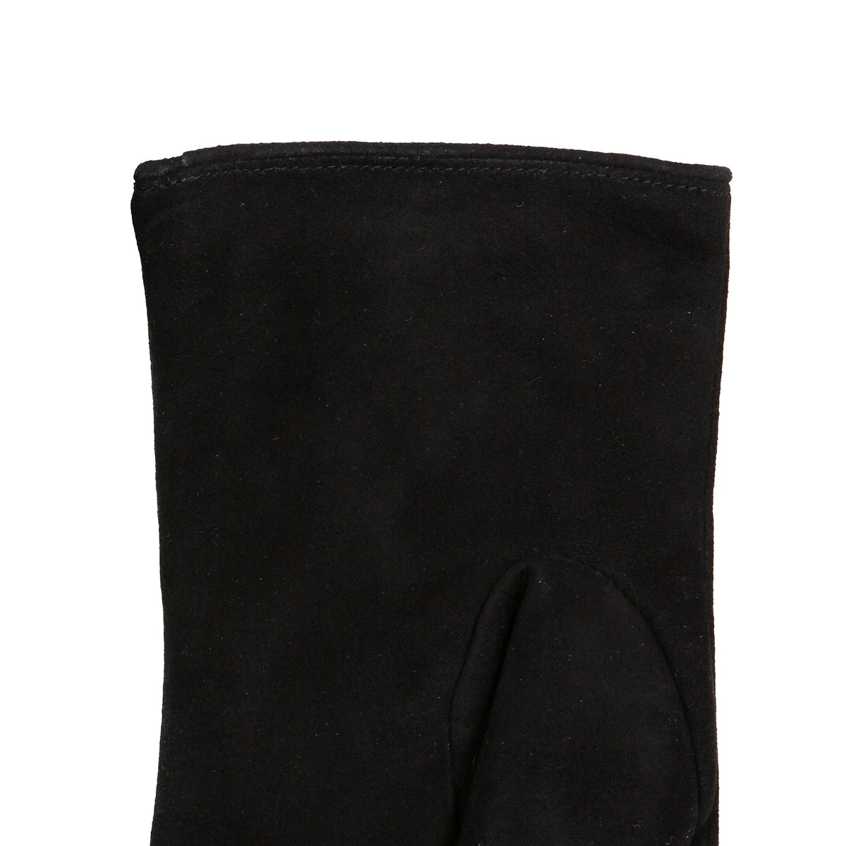 Fingerless Faux Fur-Lined Suede Mittens with Faux Fur Trim (Eva)