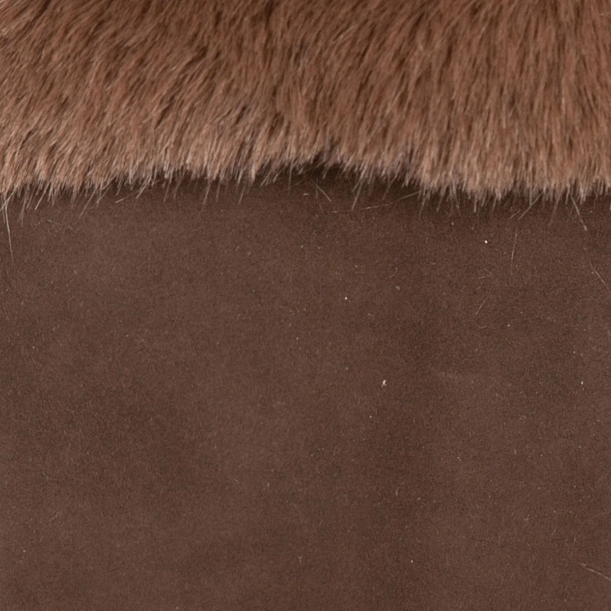 Fingerless Faux Fur-Lined Suede Mittens with Faux Fur Trim (Eva)