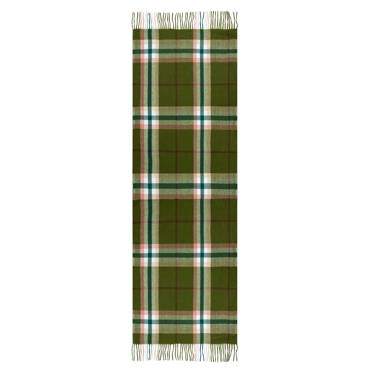 Plaid Check Scarf with Tassels