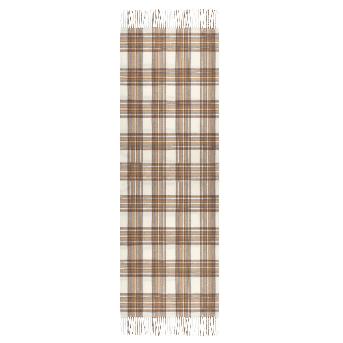 Plaid Check Scarf with Tassels