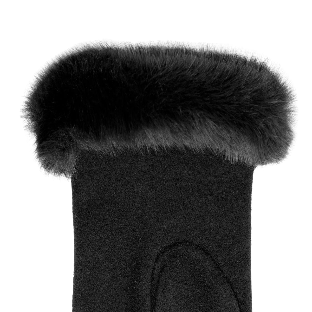 Touchscreen Fabric Gloves with Faux Fur Cuffs