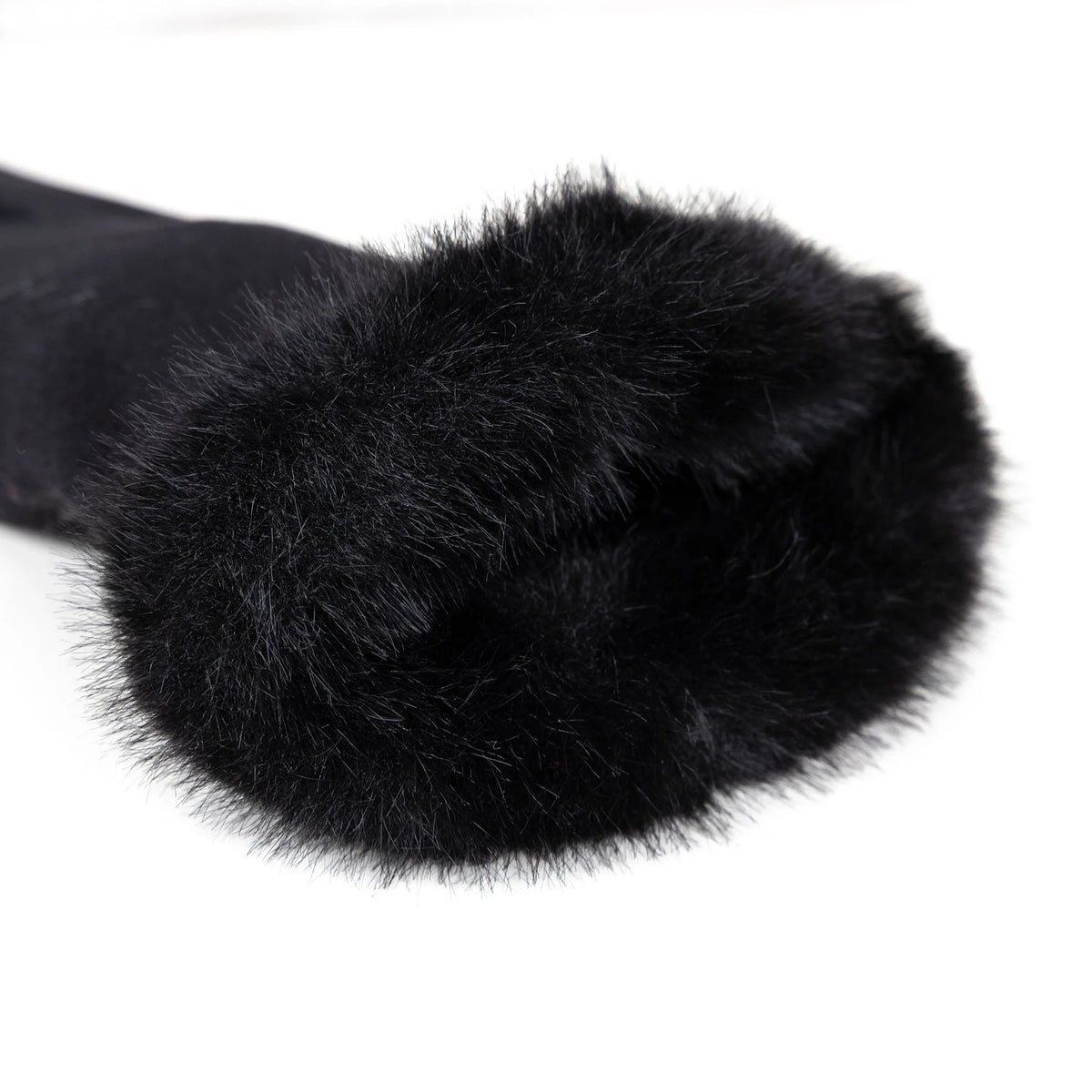 Touchscreen Fabric Gloves with Faux Fur Cuffs