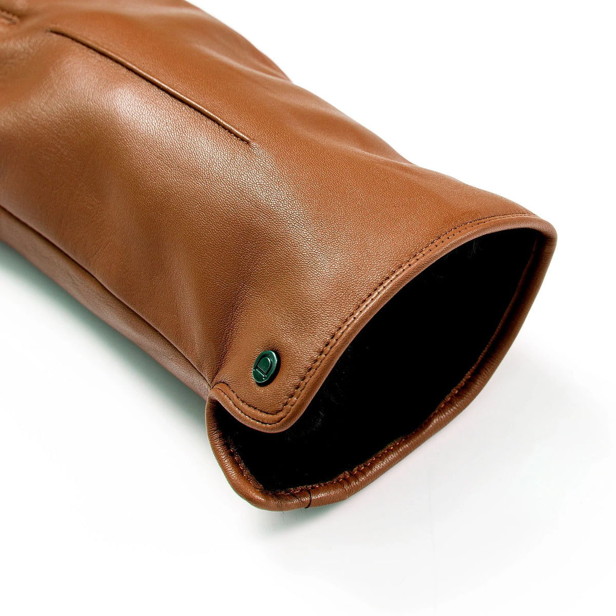 Touchscreen Single-Point Faux Fur-Lined Leather Gloves (Maria)