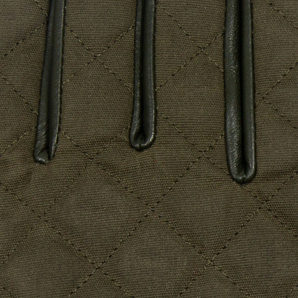 Touchscreen Water-Resistant Lined Waxed Cotton and Leather Gloves with Knitted Cuffs (Arabella)