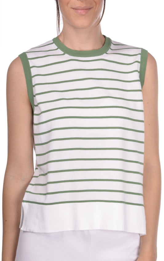 Gran Sasso Cotton Stripe Tank Top