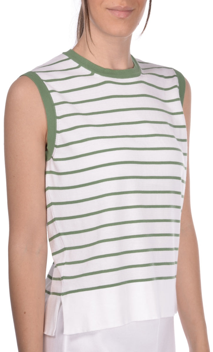 Gran Sasso Cotton Stripe Tank Top