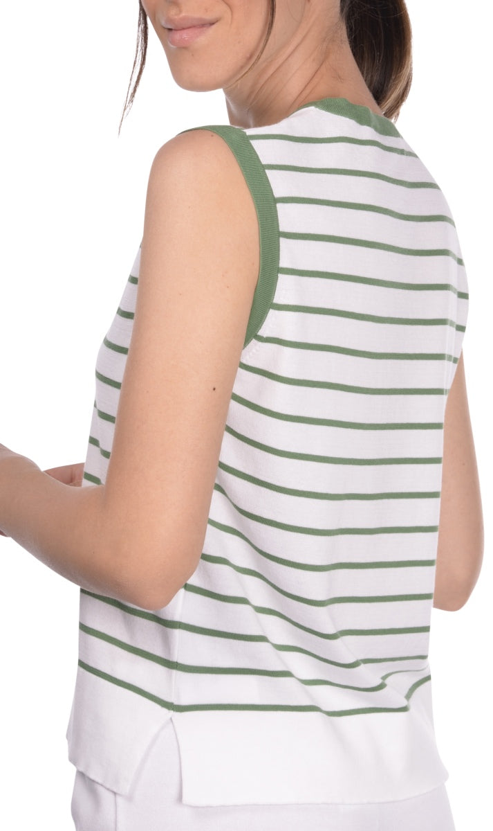 Gran Sasso Cotton Stripe Tank Top