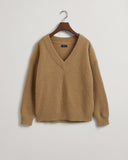 Gant Wool Ribbed V Neck Sweater