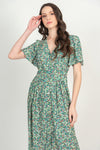 Hartwell Alina Green Flowers Dress