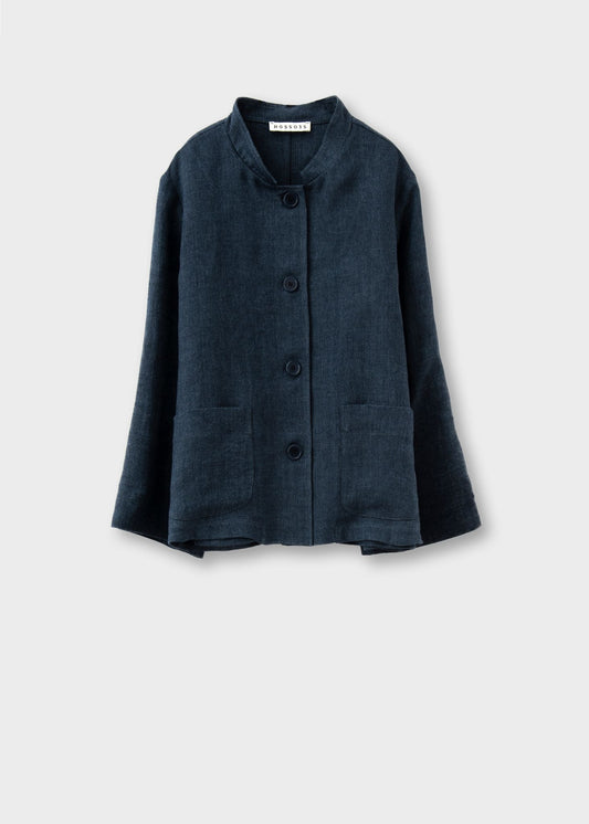 Rosso35 Dark Blue Linen Jacket