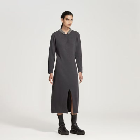 Fabiana filippi Long Knit Sparkle Collar Dress